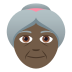 👵🏿 old woman: dark skin tone display on JoyPixels